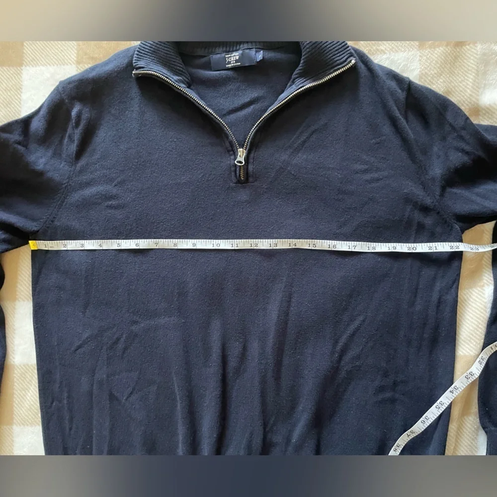 JCREW Men's Navy Quarter Zip-Up Sweater size large